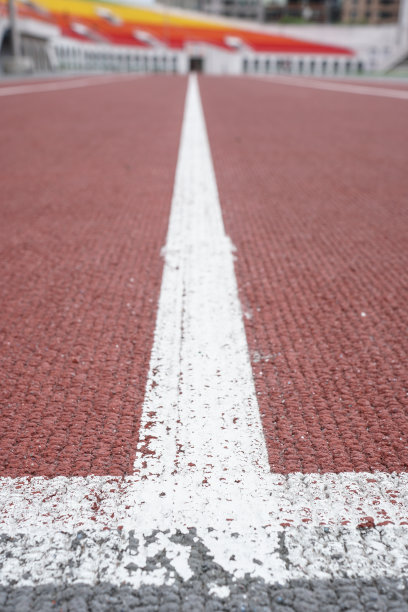 体育场的跑道。垂直的照片。图片下载
