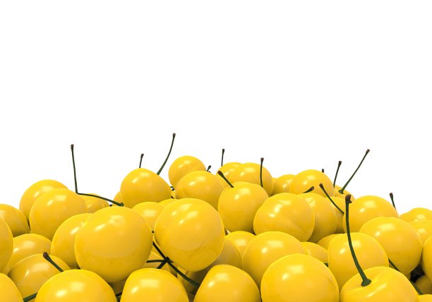 樱桃白色3D渲染图片下载