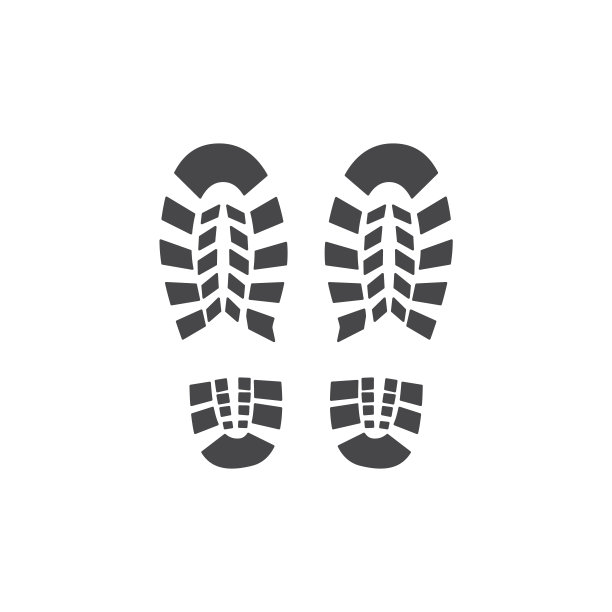 向量抽象鞋平足迹黑色图标图片下载