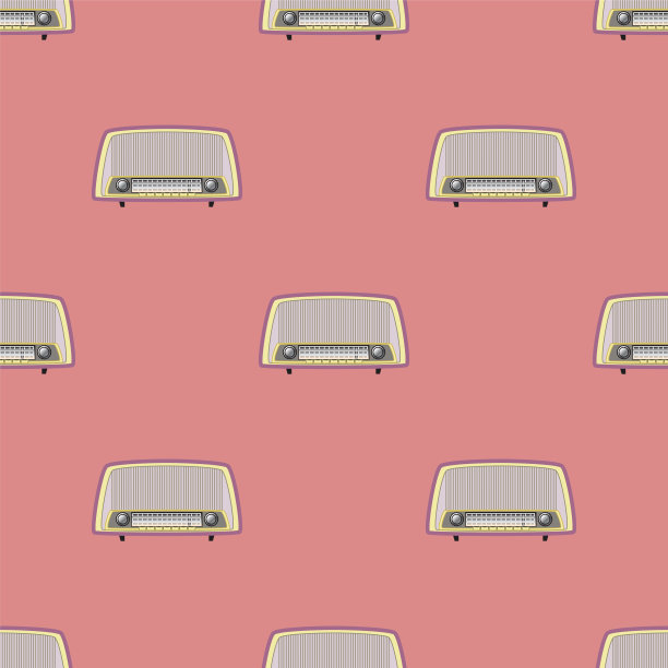 复古无线电无缝图案图片下载