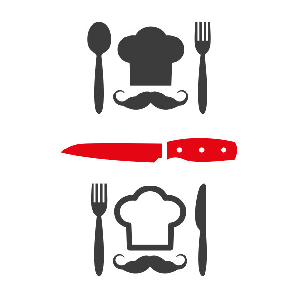 白色背景上的厨师图标。图片下载