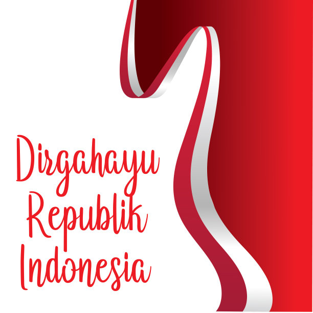 印度尼西亚独立日快乐。国旗banner图片下载