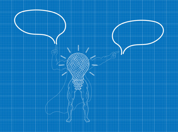 超级灯泡粉笔的蓝图图片下载