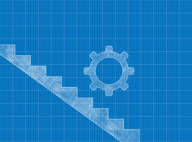 车轮楼梯移动的蓝图图片下载