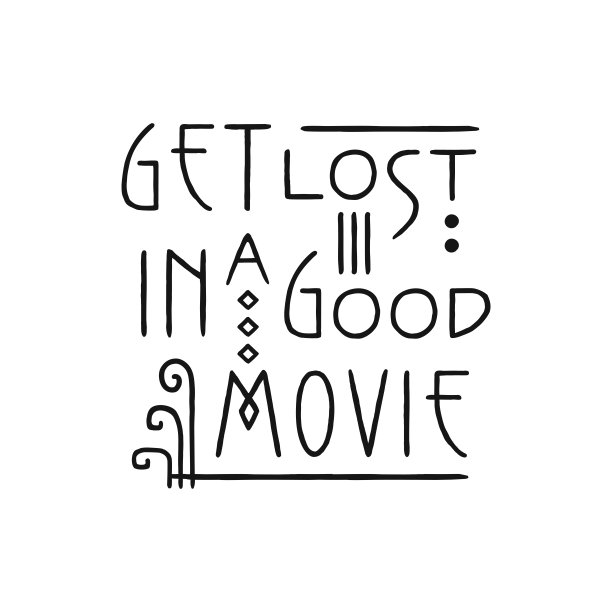 《迷失在好电影里》。新艺术风格的刻字线艺术海报。图片下载