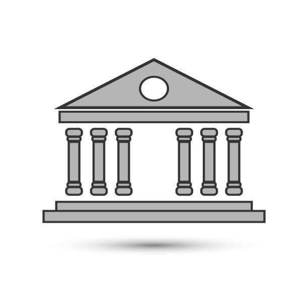 向量法院图标。经典的建筑符号。用于设计，网站设计，标志，应用程序，UI。图片下载