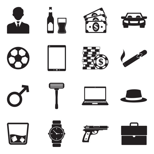 男人图标。黑色的平面设计。矢量插图。图片下载