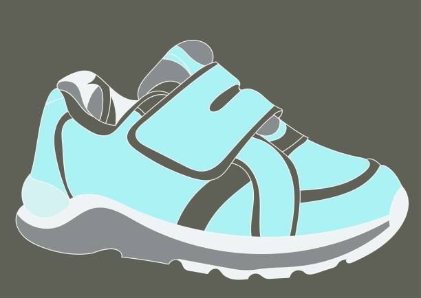 绿松石运动鞋现实的鞋类设置为小女孩和女人图片下载