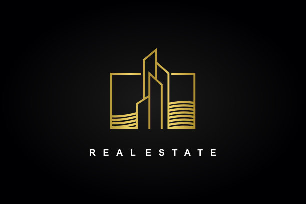 抽象的房地产，建筑师，财产，公司极简图标设计模板矢量插图图片下载