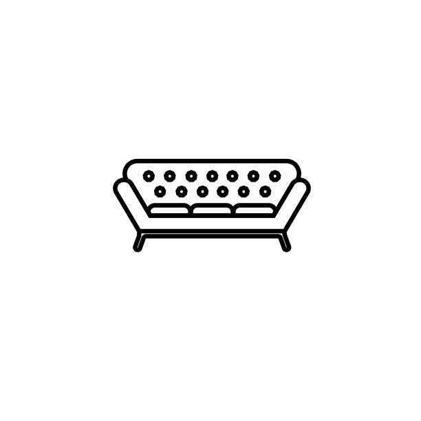 经典的沙发线条图标。图片下载