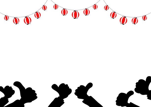 日本传统节日形象插画与纸灯笼图片下载