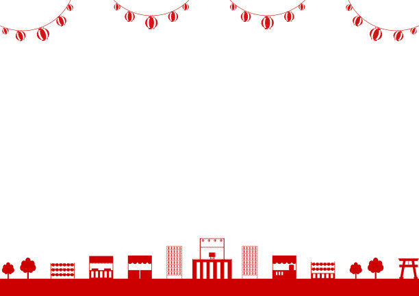 日本传统节日形象插画与纸灯笼图片下载