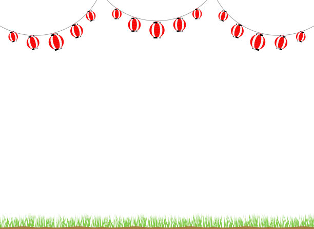 日本传统节日形象插画与纸灯笼图片下载