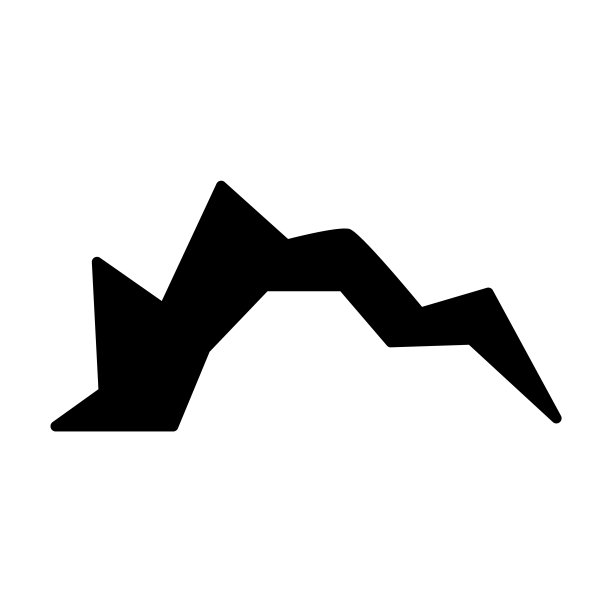 向量抽象山岩石黑色平面图标图片下载