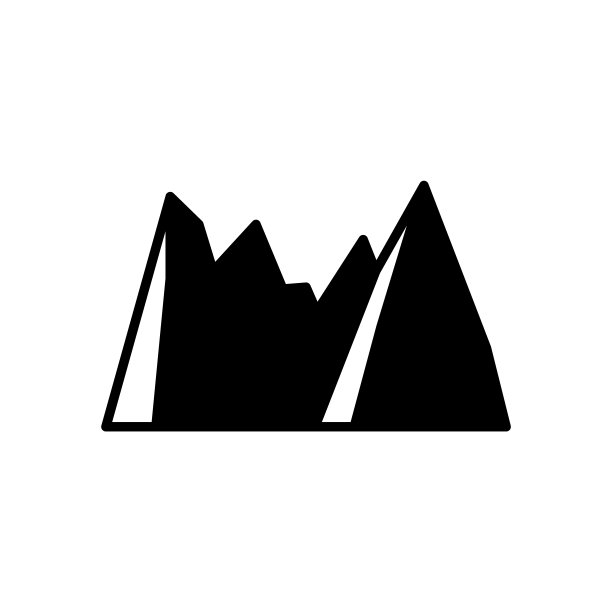 向量抽象山岩石黑色平面图标图片下载