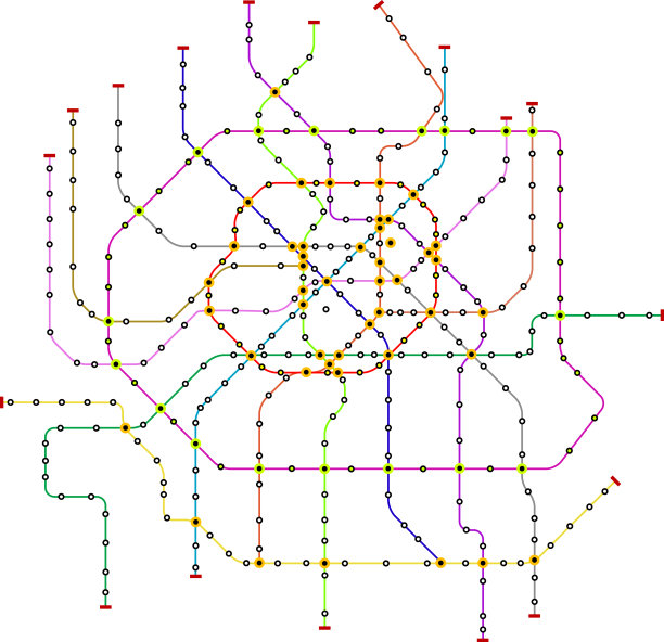公共交通，地铁地图，虚构的矢量艺术图片下载