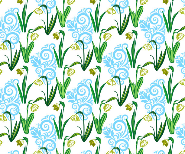 矢量无缝图案与野生春花图片下载