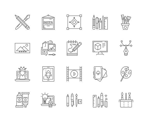 图形线图标，标志，矢量集，大纲插图概念图片下载