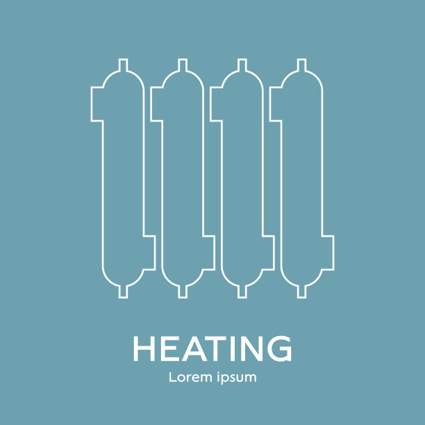 实用程序的线条样式图标。加热的象征。干净和现代矢量插图的设计，网页。图片下载