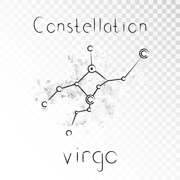 矢量插图与黄道星座处女座。图片下载