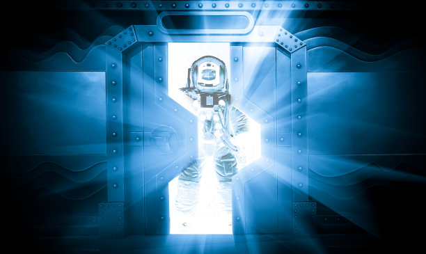 科幻场景，打开金属舱门图片下载