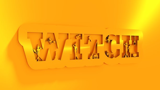 女巫的咒语和剪影图片下载