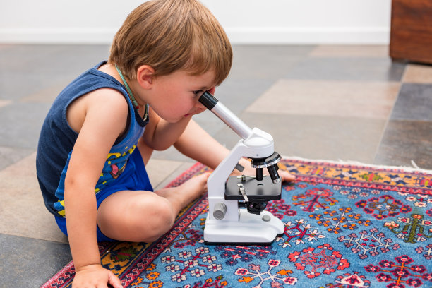 用显微镜观察的孩子图片下载