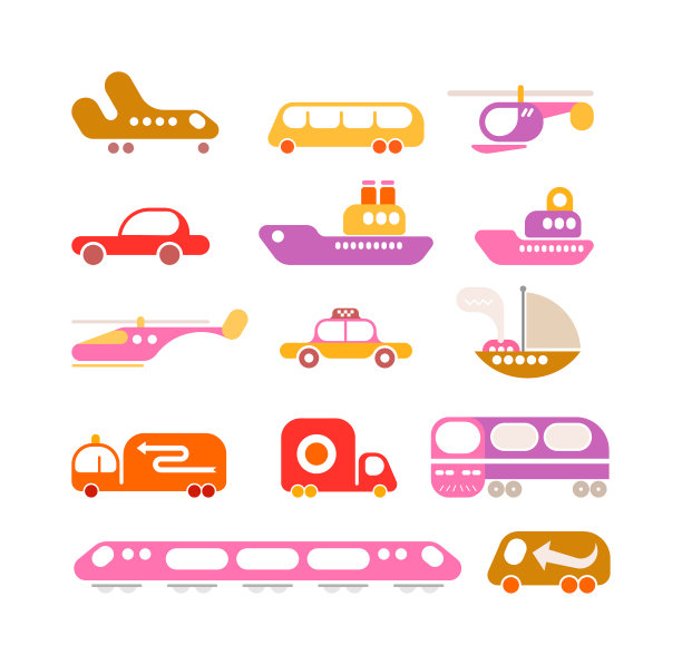 运输矢量图标集图片下载