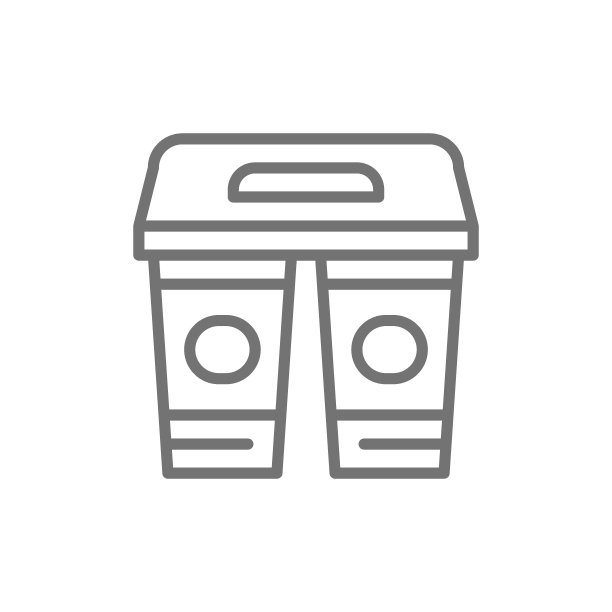 用纸杯装的饮料，外卖连锁店的图标。图片下载