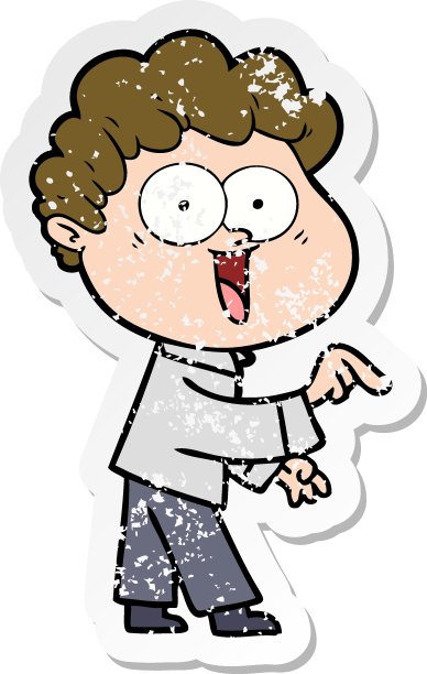 一个卡通快乐男人的苦恼贴纸图片下载