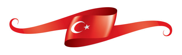土耳其国旗，矢量插图在白色的背景图片下载