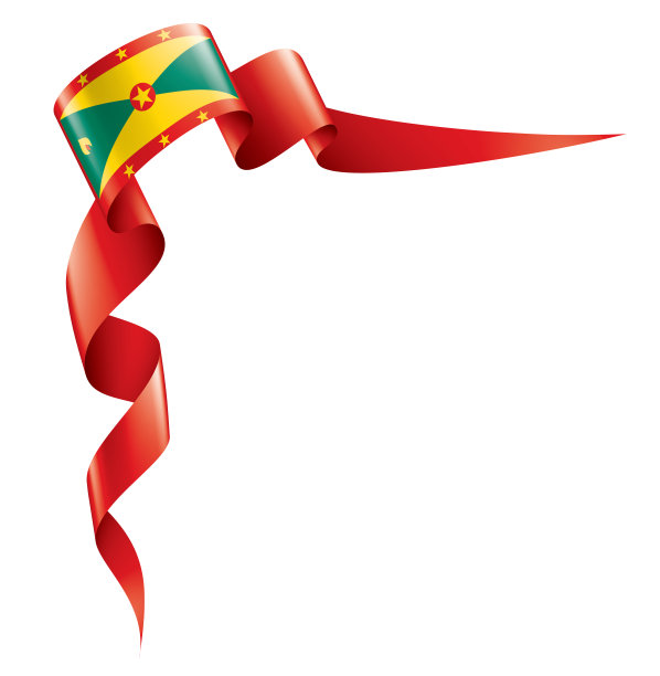 格林纳达国旗，白色背景上的矢量插图图片下载