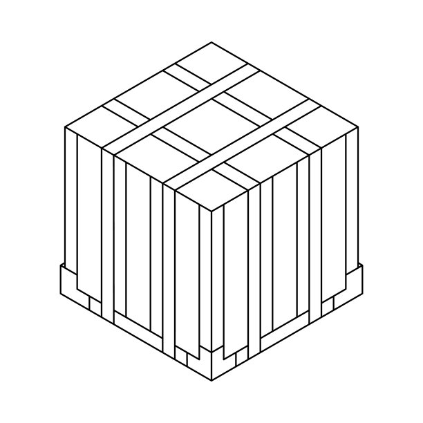 游戏《PlayerUnknowns Battlegrounds》的轮廓空投箱。PUBG。等距的容器。激战的概念。干净和现代矢量插图的设计，网页。图片下载