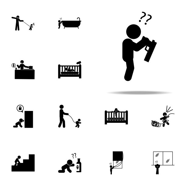 宝贝,手枪图标。婴儿图标通用设置为网络和移动图片下载