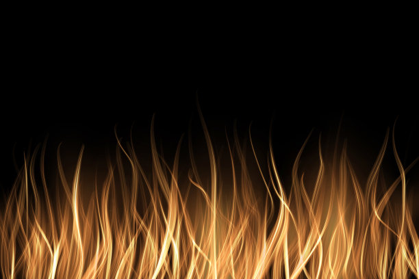 抽象的火焰火焰光在黑色背景插图。Realisctic燃烧的火焰。图片下载