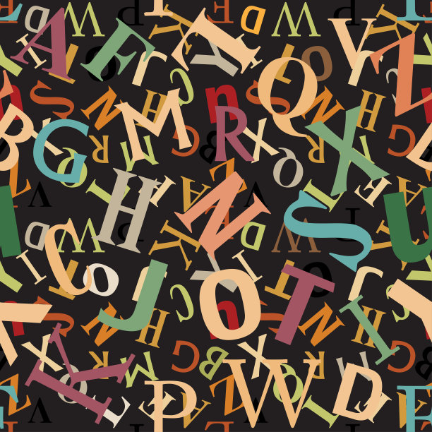 abc字母摘要纺织品无缝图案设计背景图片下载