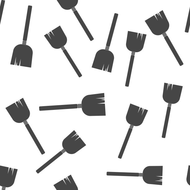 矢量图像的扫帚或拖把。矢量插图扫帚无缝模式上的白色背景。图片下载