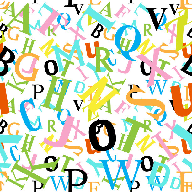 abc字母摘要纺织品无缝图案设计背景图片下载