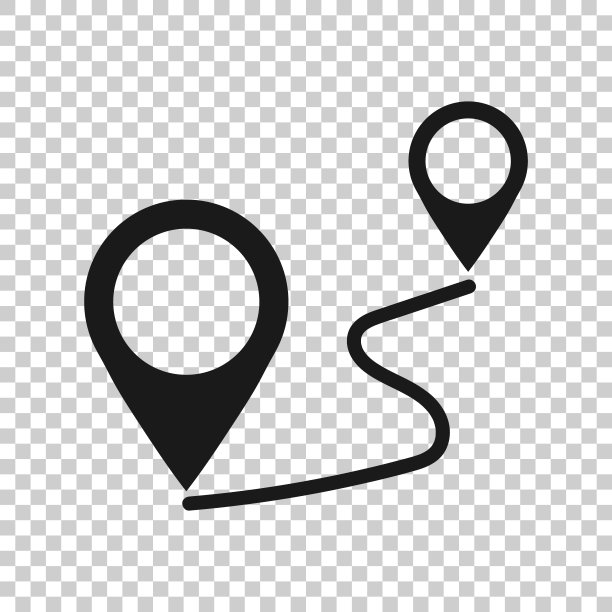 透明风格的距离引脚图标。Gps导航矢量图上的孤立背景。传播旅游的经营理念。图片下载