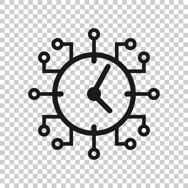 实时图标在透明风格。时钟矢量插图在孤立的背景。看业务概念。图片下载