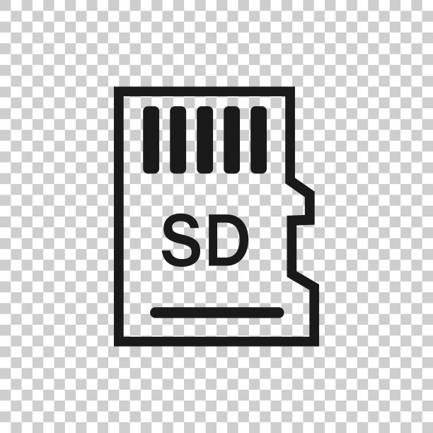 透明风格的Micro SD卡图标，隔离背景上的存储芯片矢量插图，存储适配器业务概念图片下载