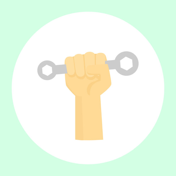 一只手拿着工具进行各种各样的修理。矢量图图片下载