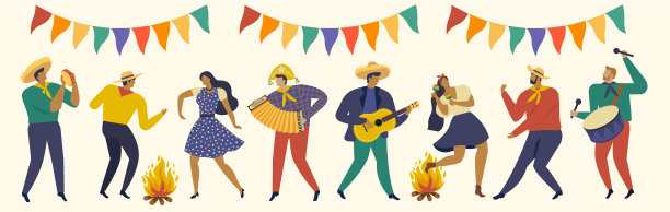 节日Junina。矢量模板拉丁美洲假日，巴西六月派对。设计横幅和过度使用。图片下载