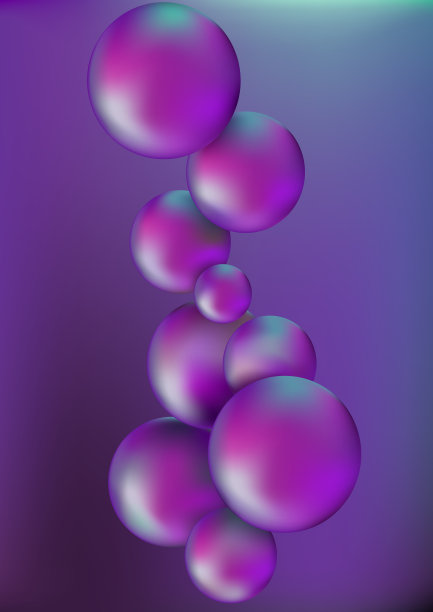 流动性背景与紫色滴。在丁香表面上的水模式的抽象矢量插图。薰衣草泡沫带着沉思。油性液体积聚。图片下载