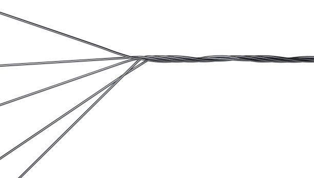 3D渲染扭曲的电线与剪切路径图片下载