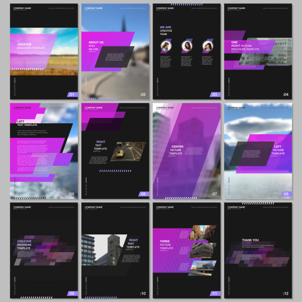 创意手册模板与彩色梯度几何背景。粉红色的颜色设计。封面设计模板的传单，传单，小册子，报告，演示，广告，杂志。图片下载