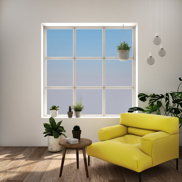 餐厅的室内设计采用现代风格的植物，绿色的椅子图片下载