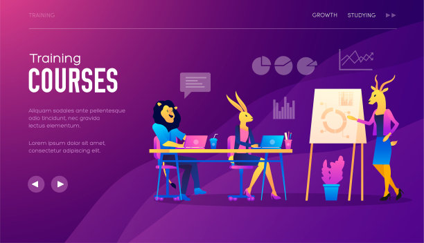 矢集远程教育、咨询、培训、语言课程。现代插图的网站和移动网站开发卡。网页设计模板图片下载