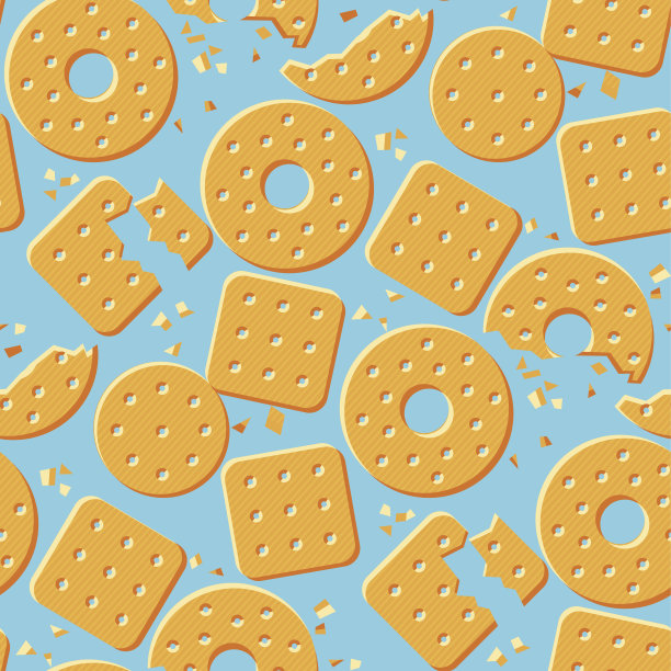 脆饼干卡通矢量无缝图案图片下载