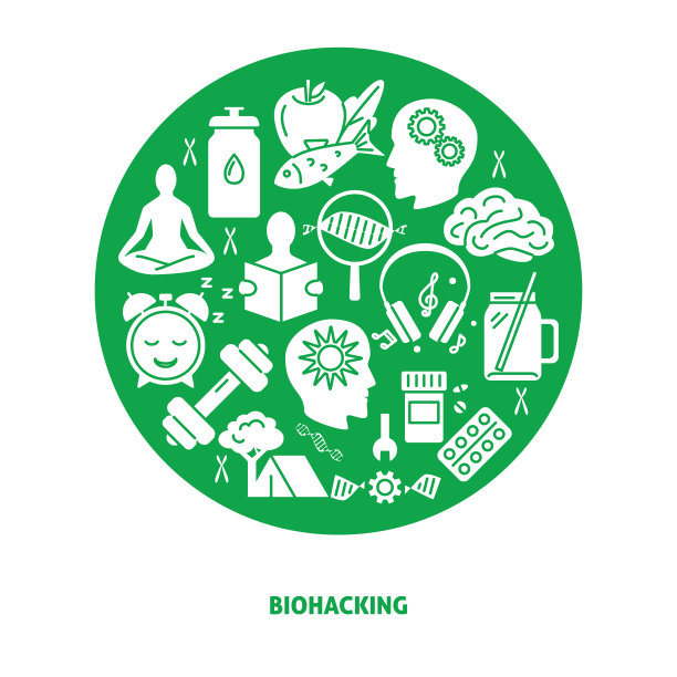 生物黑客回合概念旗帜在平面风格图片下载